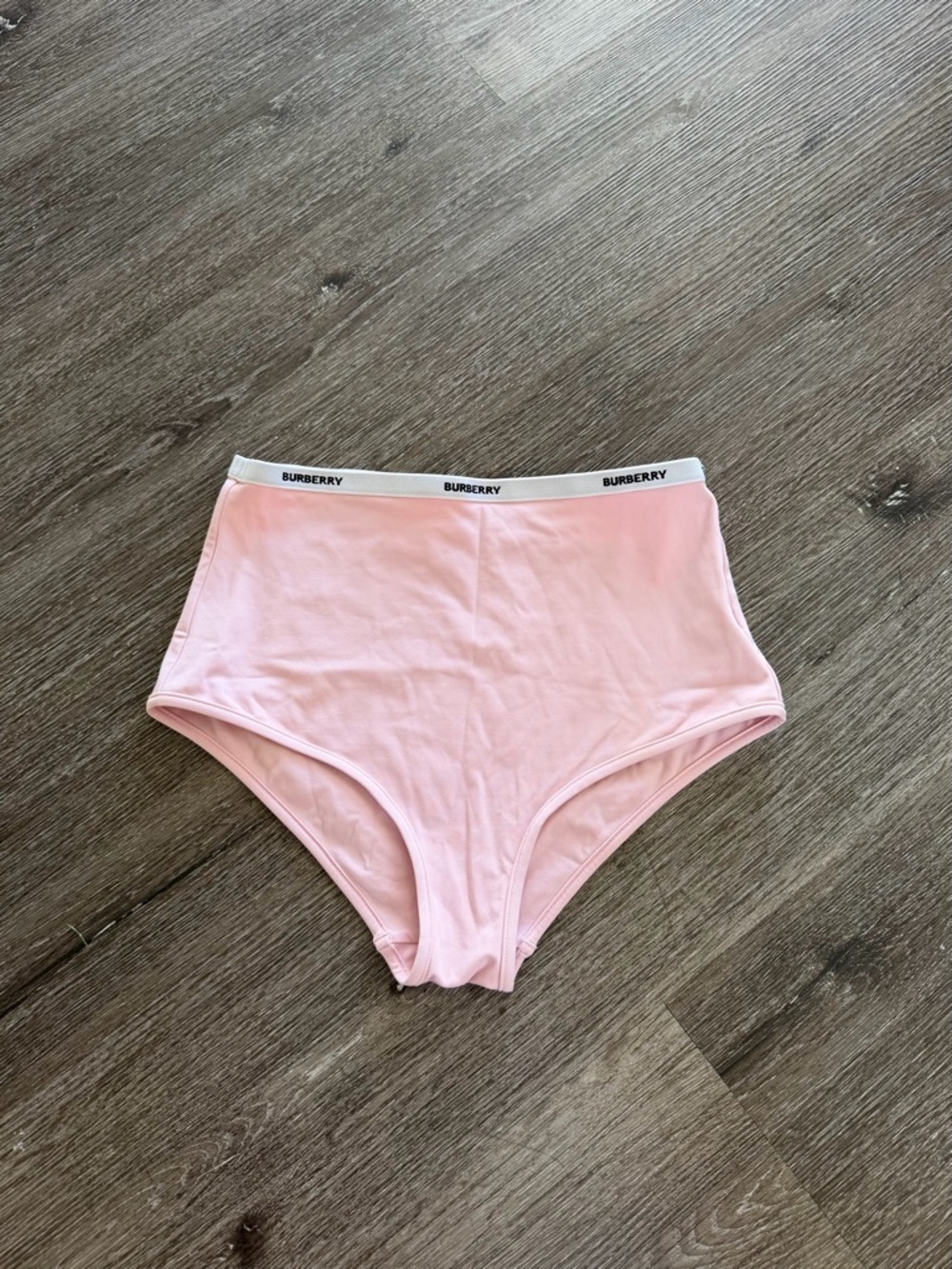 Burberry Light Pink High-Waist Girls' Briefs with Branded Waistband